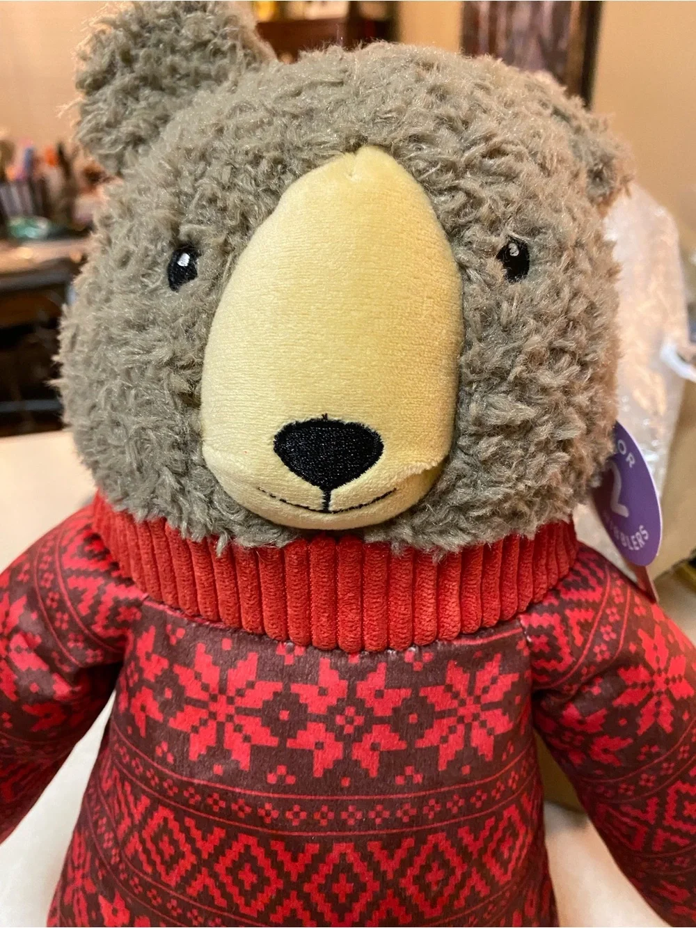 Boots & Barkley Holiday Bear Dog Toy Crinkle & Squeak NWT